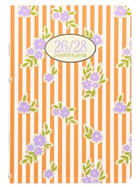Pen+Gear 24-Month Striped Floral Jul 2026 - Jun 2028 Monthly Pocket Planner